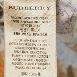 Pre Owned Burberry Multicolor Floral Printed Cotton Short Sleeved Shirt L