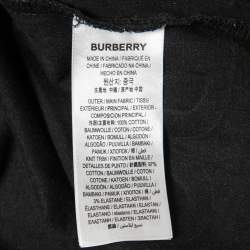 مملوكة مسبقًا Burberry Black Logo Printed Crew Neck T Shirt M
