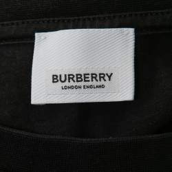 مملوكة مسبقًا Burberry Black Logo Printed Crew Neck T Shirt M