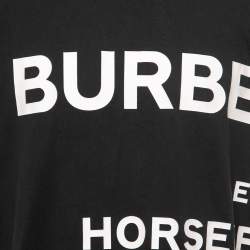 مملوكة مسبقًا Burberry Black Logo Printed Crew Neck T Shirt M