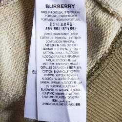 Pre Owned Burberry Green Camouflage Monogram Printed Cotton Knit Hoodie S