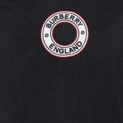 Pre Owned Burberry Black Archway Circle Logo Embroidered Cotton Knit T-Shirt M