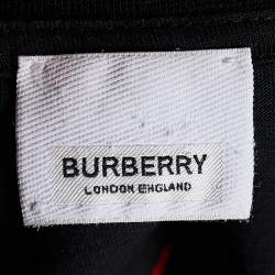 Pre Owned Burberry Black Archway Circle Logo Embroidered Cotton Knit T-Shirt M
