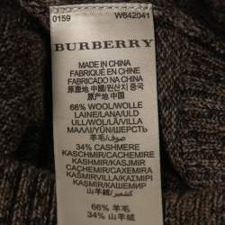 Burberry Brown Wool & Cashmere Knit V-Neck Sweater M