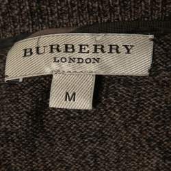 Burberry Brown Wool & Cashmere Knit V-Neck Sweater M
