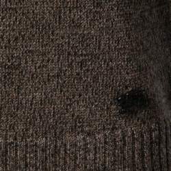 Burberry Brown Wool & Cashmere Knit V-Neck Sweater M