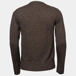Burberry Brown Wool & Cashmere Knit V-Neck Sweater M