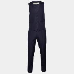 Pre Owned Burberry Navy Blue Wool MilBank/Stirling Abiyo 3 Piece Suit L
