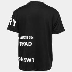 Pre Owned Burberry Black Cotton Horseferry Print T-Shirt S