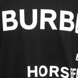 Pre Owned Burberry Black Cotton Horseferry Print T-Shirt S