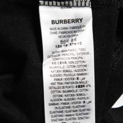 Pre Owned Burberry Black Cotton Horseferry Print T-Shirt S