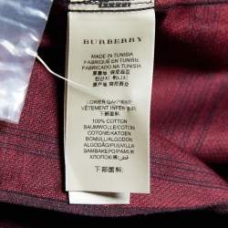 Pre Owned Burberry Burgundy Checkered Cotton Tailored Shirt L