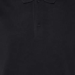 Pre Owned Burberry Black Cotton Pique Polo T-Shirt L