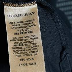 Pre Owned Burberry Black Cotton Pique Polo T-Shirt L