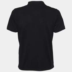 Pre Owned Burberry Black Cotton Pique Polo T-Shirt L