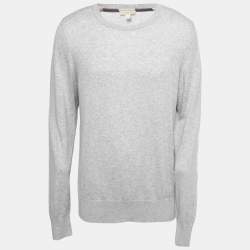 Burberry Grey Cotton & Cashmere Knit Pullover 2XL