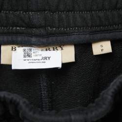 Burberry Black Knit KINGDOM Printed Side Detail Jog Pants S