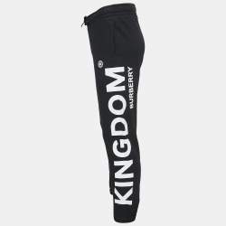 Burberry Black Knit KINGDOM Printed Side Detail Jog Pants S