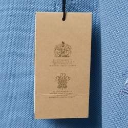 Pre Owned Burberry Blue Cotton Pique Short Sleeve Polo T-Shirt XXL