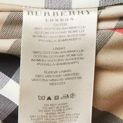 Pre Owned Burberry Beige Cotton Gabardine Belted Trench Coat 3XL