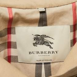 Pre Owned Burberry Beige Cotton Gabardine Belted Trench Coat 3XL