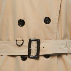 Pre Owned Burberry Beige Cotton Gabardine Belted Trench Coat 3XL