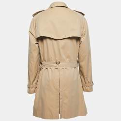Pre Owned Burberry Beige Cotton Gabardine Belted Trench Coat 3XL