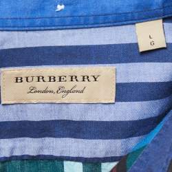 Burberry Multicolor Checkered Cotton Full Sleeve Shirt L