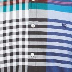 Burberry Multicolor Checkered Cotton Full Sleeve Shirt L