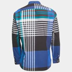 Burberry Multicolor Checkered Cotton Full Sleeve Shirt L
