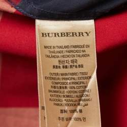 Pre Owned Burberry Red/Blue Checkered Cotton Full Sleeve Shirt L