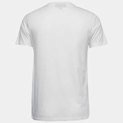 مملوكة مسبقًا Burberry White Cotton Creature Motif T-Shirt M
