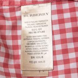 Pre Owned Burberry Red Checked Cotton Full Sleeve Shirt L