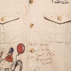 Burberry Beige Sketch Print Cotton Batson Army Shirt L