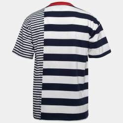 Burberry Blue Striped Cotton Crewneck T-Shirt M