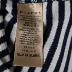 Burberry Blue Striped Cotton Crewneck T-Shirt M