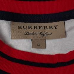 Burberry Blue Striped Cotton Crewneck T-Shirt M
