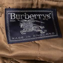 Burberry Vintage Brown Checked Patterned Wool Single-Breasted Blazer S