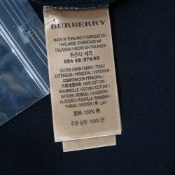 Burberry Navy Blue Cotton Pique Polo T-Shirt L