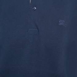 Burberry Navy Blue Cotton Pique Polo T-Shirt L