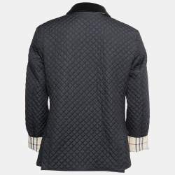 Burberry Black Vintage Quilted Nylon Button Front Jacket S