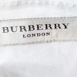 Burberry White Linen Double Breasted Blazer M