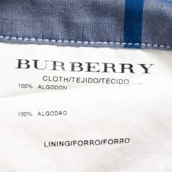 مملوكة مسبقًا Burberry Blue Plaid Cotton Button Front Full Sleeve Shirt L
