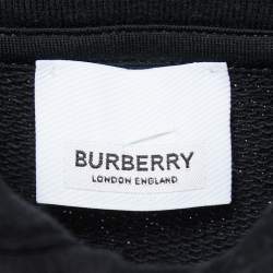 Burberry Black House Check Patterned Cotton Hoodie XL