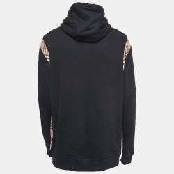 Burberry Black House Check Patterned Cotton Hoodie XL