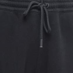Burberry Black Checkford Cotton Knit Joggers XL