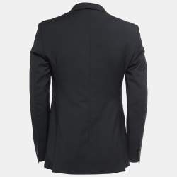 Pre Owned Burberry Black Wool Single Breasted Blazer L