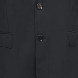 Pre Owned Burberry Black Wool Single Breasted Blazer L