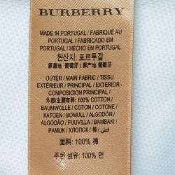 Burberry Light Blue Logo Embroidered Cotton Pique Polo T-Shirt M