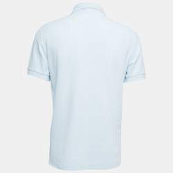 Burberry Light Blue Logo Embroidered Cotton Pique Polo T-Shirt M